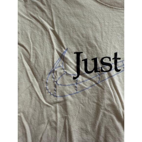 Nike Just Do It Off White Logo Casual Crew Neck Short Sleeve - Size Small - Picture 4 of 8